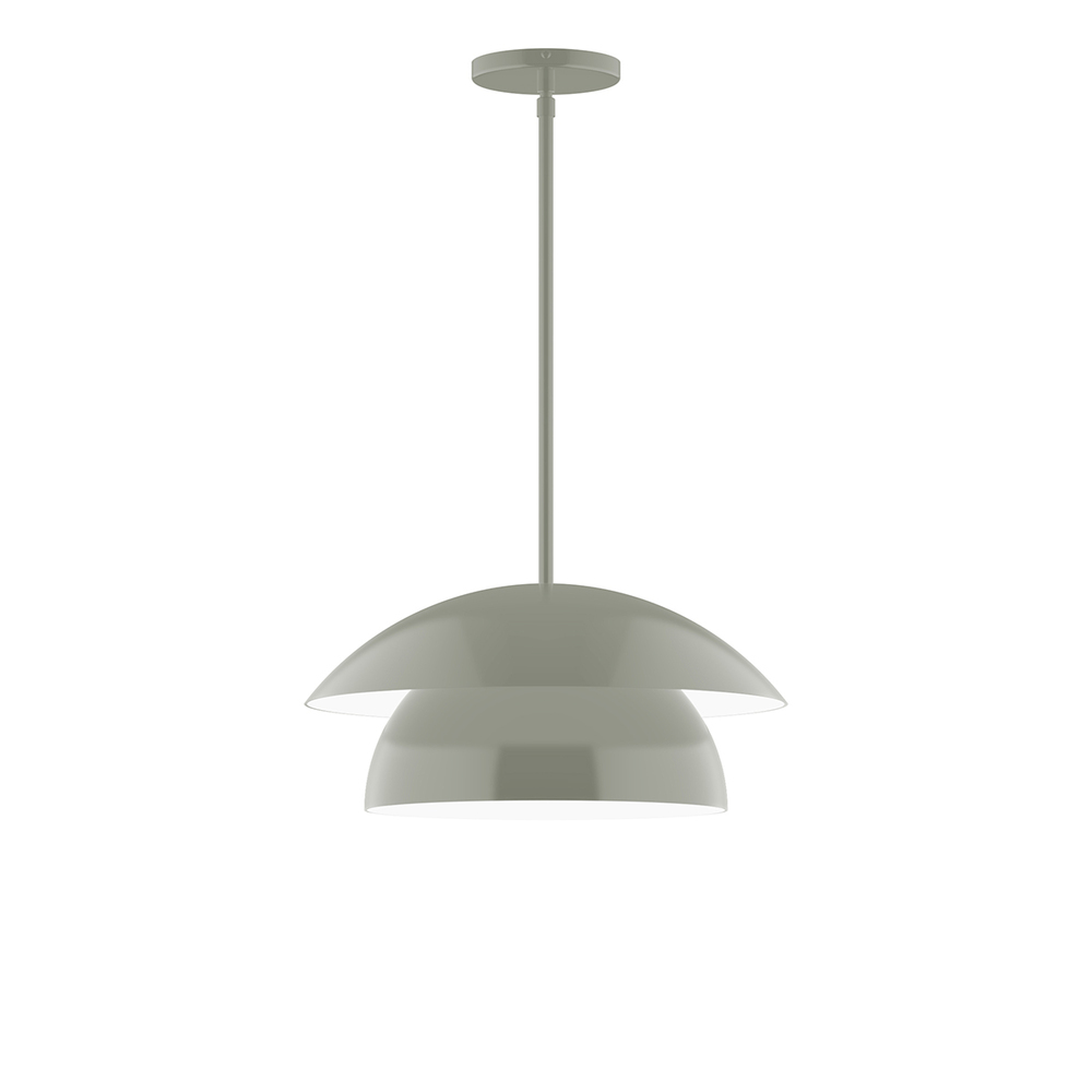 16" Nest Stem Hung Pendant, Moss Green
