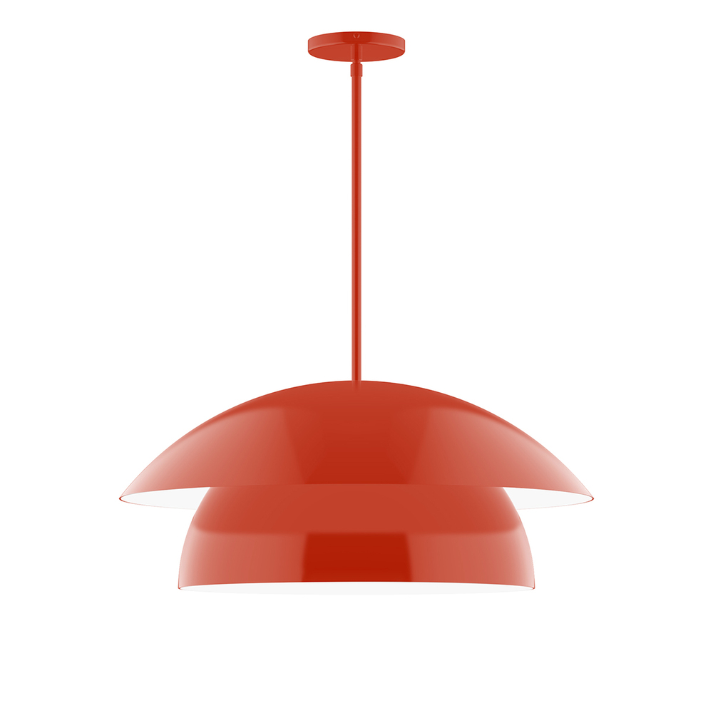 24" Nest Stem Hung Pendant, Vermillion