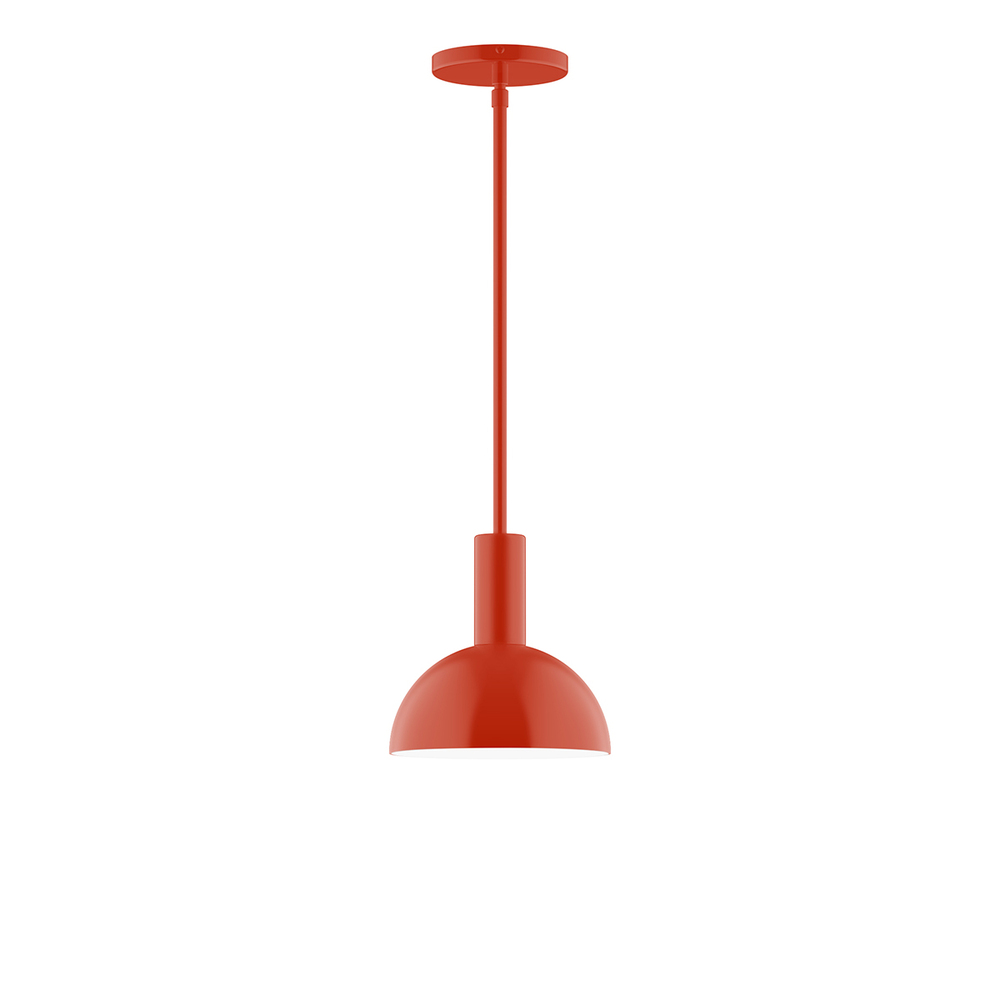 8" Ray Stem Hung Pendant, Vermillion