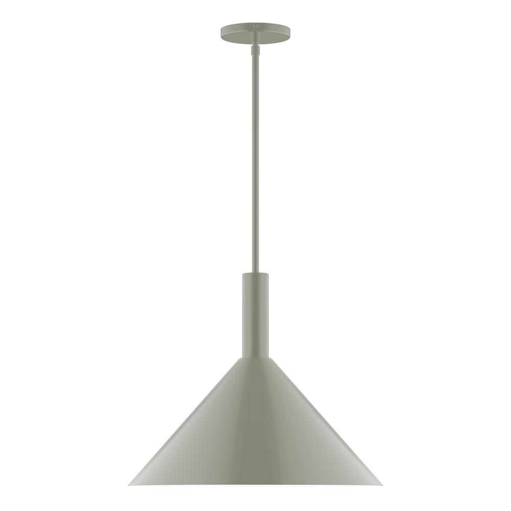 18" Chase Stem Hung Pendant, Moss Green