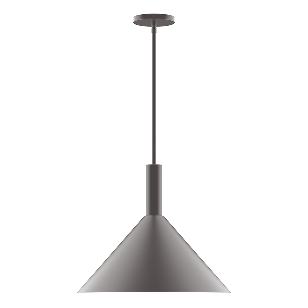 18" Chase Stem Hung Pendant, Bronze Matte