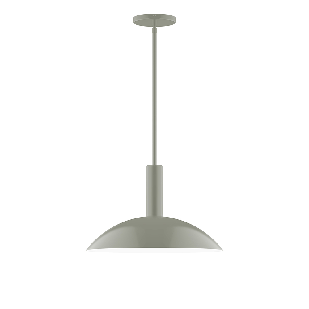 16" Glow Stem Hung Pendant, Moss Green