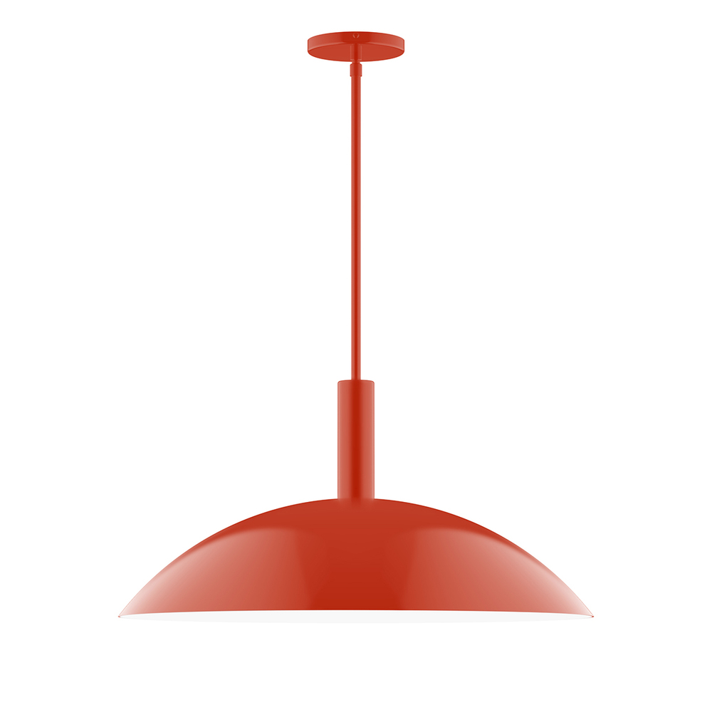 24" Glow Stem Hung Pendant, Vermillion
