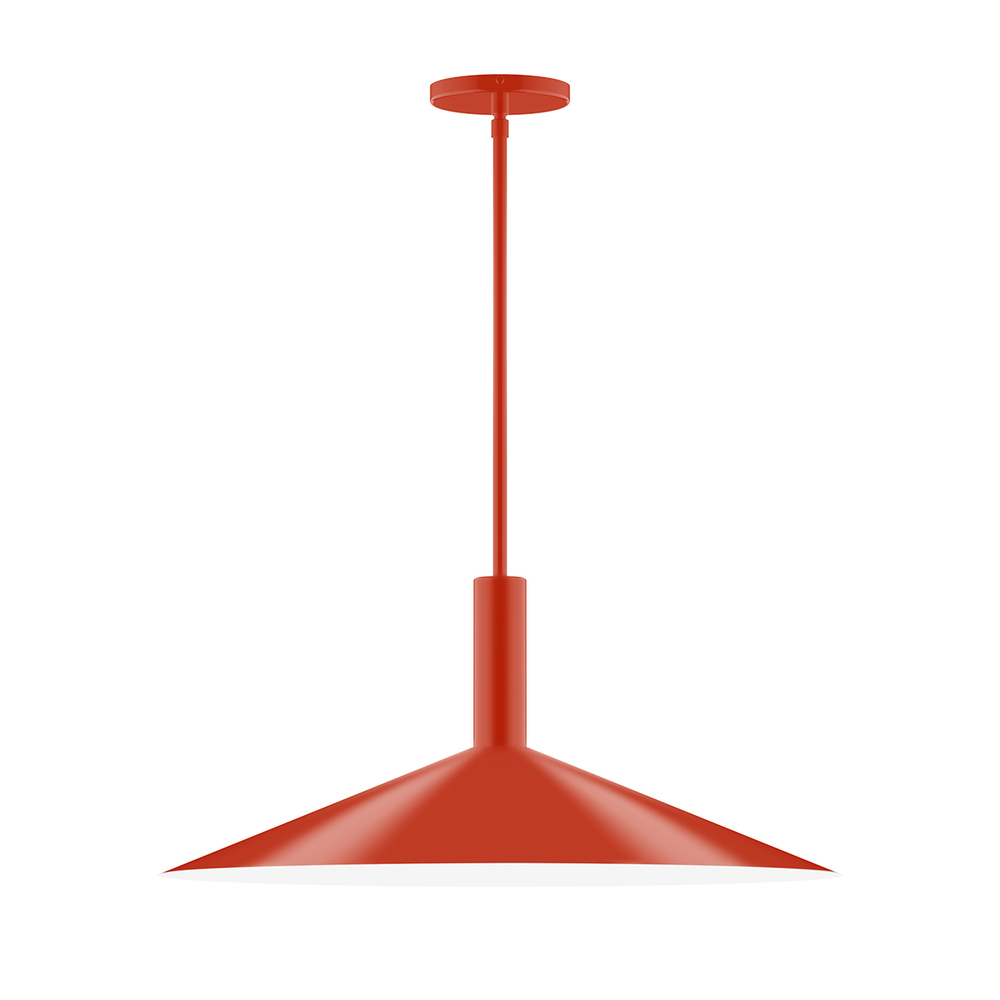 24" Zing Stem Hung Pendant, Vermillion