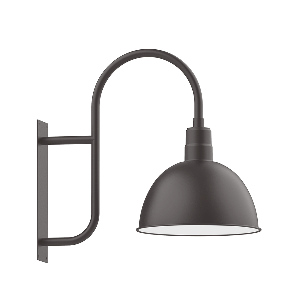 16" Deep Bowl shade, wall mount light, Bronze Matte