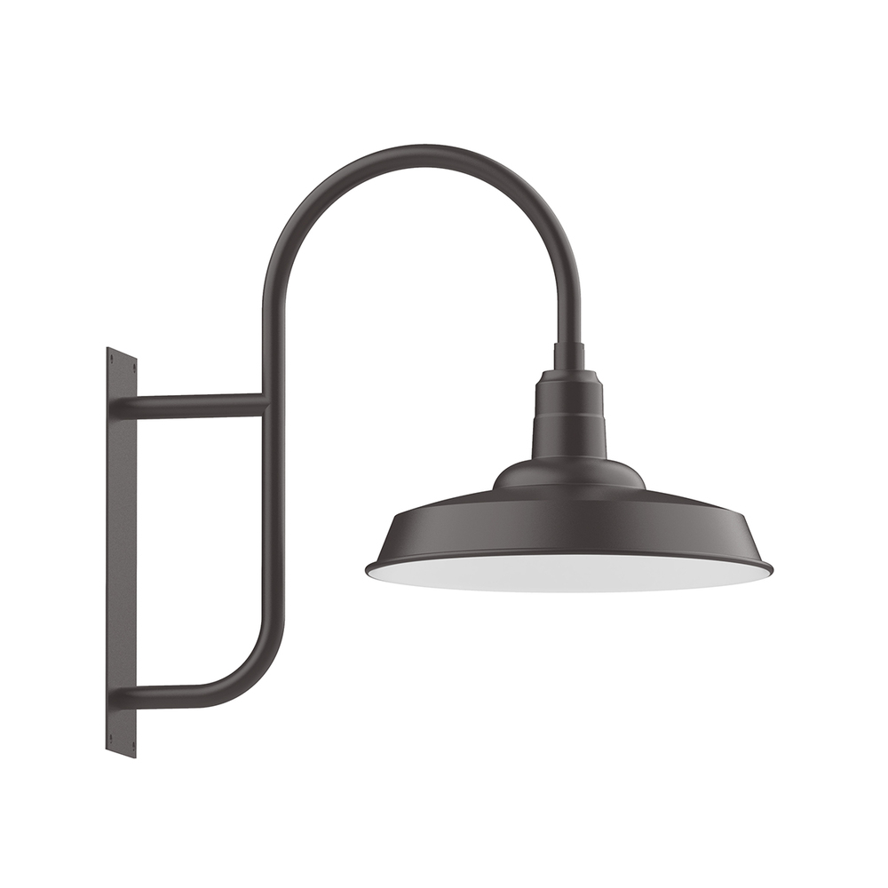 18" Warehouse shade, wall mount light, Bronze Matte