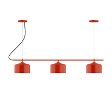 Montclair Light Works CHA419-26-C21 - 3-Light Linear Axis Chandelier with White SJT Cord, Vermillion
