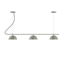 Montclair Light Works CHA431-24-L12 - 3-Light Linear Arcade LED Chandelier, Moss Green