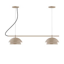 Montclair Light Works CHBX445-18-L12 - 2-Light Linear Nest LED Chandelier, Clay