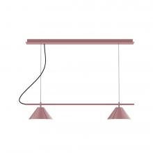 Montclair Light Works CHBX445-20-L12 - 2-Light Linear Nest LED Chandelier, Mauve
