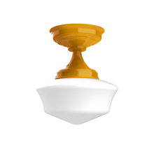 Montclair Light Works FMA021-21 - 12" Schoolhouse glass, flush mount ceiling light, Bright Yellow