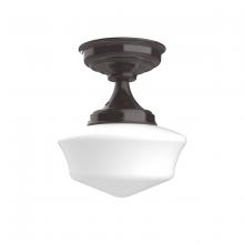 Montclair Light Works FMA021-51 - 12" Schoolhouse glass, flush mount ceiling light, Architectural Bronze