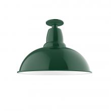 Montclair Light Works FMB108-42-W16-L13 - 16" Cafe LED Flush Mount Light with wire grill in Forest Green