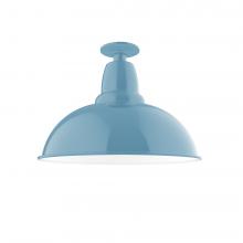 Montclair Light Works FMB108-54-W16-L13 - 16" Cafe LED Flush Mount Light with wire grill in Light Blue