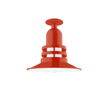 Montclair Light Works FMB148-26 - Atomic 12" Flush Mount Light in Vermillion