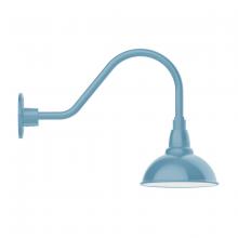 Montclair Light Works GNA105-54 - 8" Cafe shade, gooseneck wall mount, Light Blue