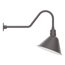 Montclair Light Works GNC104-57 - 14" Angle shade gooseneck wall mount, Bronze Matte
