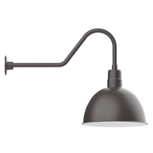 Montclair Light Works GNC117-57 - 16" Deep Bowl shade, gooseneck wall mount, Bronze Matte