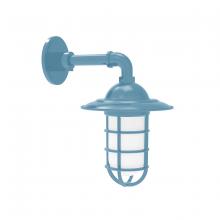 Montclair Light Works GNM052-54 - Vaportite, Style A shade, single wall mount with clear glass and cast guard, Light Blue