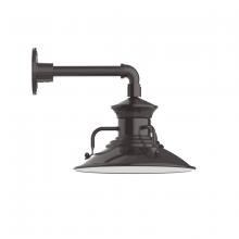 Montclair Light Works GNN142-51 - 12" Homestead shade, Straight Arm wall mount, Architectural Bronze