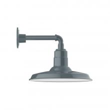 Montclair Light Works GNN183-40-B01-L13 - 14" Warehouse shade, LED Straight Arm Wall mount, decorative canopy cover, Slate Gray