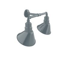 Montclair Light Works GNR102-40 - Angle 10" 2-Light Straight Arm Wall Light in Slate Gray