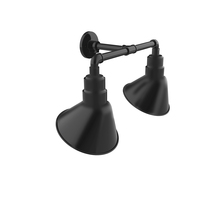 Montclair Light Works GNR102-41 - Angle 10" 2-Light Straight Arm Wall Light in Black