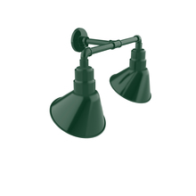 Montclair Light Works GNR102-42 - Angle 10" 2-Light Straight Arm Wall Light in Forest Green