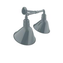Montclair Light Works GNR103-40 - Angle 12" 2-Light Straight Arm Wall Light in Slate Gray