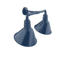 Montclair Light Works GNR103-50 - Angle 12" 2-Light Straight Arm Wall Light in Navy