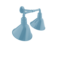 Montclair Light Works GNR103-54 - Angle 12" 2-Light Straight Arm Wall Light in Light Blue