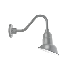 Montclair Light Works GNV101-49 - 7" Angle shade gooseneck wall mount, Painted Galvanized