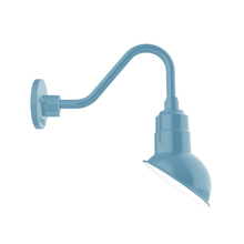 Montclair Light Works GNV119-54 - 7" Emblem shade gooseneck wall mount, Light Blue
