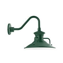 Montclair Light Works GNV142-42 - 12" Homestead shade, Gooseneck wall mount, Forest Green