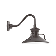 Montclair Light Works GNV142-51 - 12" Homestead shade, Gooseneck wall mount, Architectural Bronze