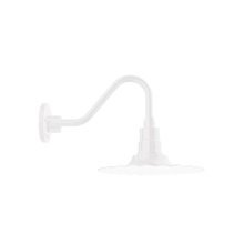 Montclair Light Works GNV158-44 - 12" Radial shade, Gooseneck wall mount, White
