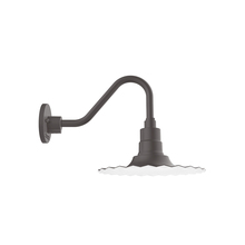 Montclair Light Works GNV158-57 - 12" Radial shade, Gooseneck wall mount, Bronze Matte