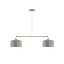 Montclair Light Works MSG419-24 - 2-Light Axis Linear Pendant, Moss Green