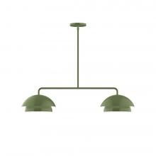 Montclair Light Works MSGX445-22-L12 - 2-Light Axis LED Linear Pendant, Fern Green