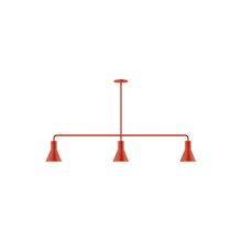 Montclair Light Works MSN436-26 - 3-Light Axis Linear Pendant, Vermillion