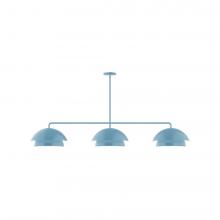 Montclair Light Works MSNX445-54-L12 - 3-Light Axis LED Linear Pendant, Light Blue