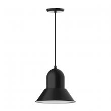 Montclair Light Works PEB123-41-C26 - 12" Prima shade, pendant with ivory fabric cord and canopy, Black