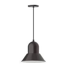Montclair Light Works PEB123-51-C16 - 12" Prima shade, pendant with navy mini tweed fabric cord and canopy, Architectural Bronze