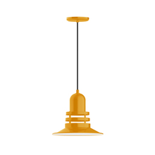 Montclair Light Works PEB148-21-C21 - 12" Atomic shade, pendant with white cord and canopy, Bright Yellow