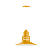 Montclair Light Works PEB149-21 - 16" Atomic shade, pendant with black cord and canopy, Bright Yellow