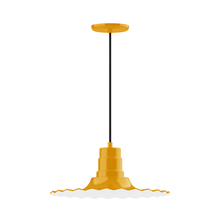 Montclair Light Works PEB159-21 - 16" Radial shade, pendant with black cord and canopy, Bright Yellow