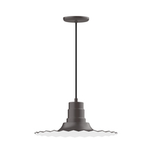 Montclair Light Works PEB159-57 - 16" Radial shade, pendant with black cord and canopy, Bronze Matte