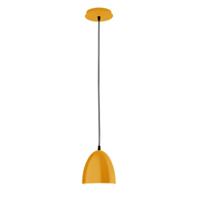 Montclair Light Works PEB417-21 - 6" Jill shade, black cord with canopy, Bright Yellow
