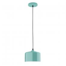 Montclair Light Works PEB419-48 - 8.5" Julia shade, black cord with canopy, Sea Green