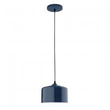 Montclair Light Works PEB419-50 - 8.5" Julia shade, black cord with canopy, Navy
